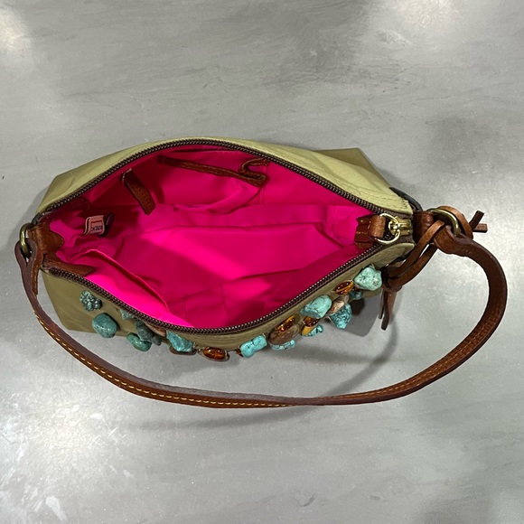 Dooney & Bourke Pouchette with custom stones, genuine Turquoise and Amber - Picture 11 of 16